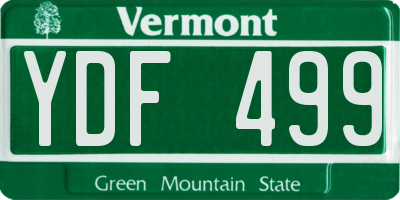 VT license plate YDF499