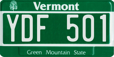 VT license plate YDF501
