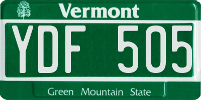 VT license plate YDF505