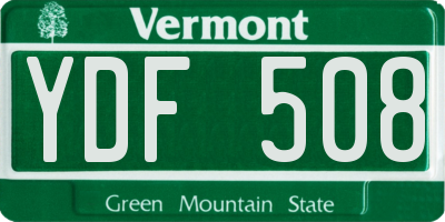 VT license plate YDF508
