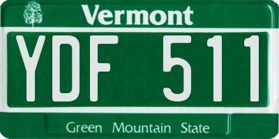 VT license plate YDF511