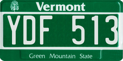 VT license plate YDF513