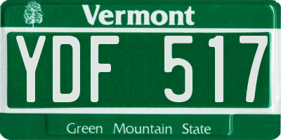 VT license plate YDF517