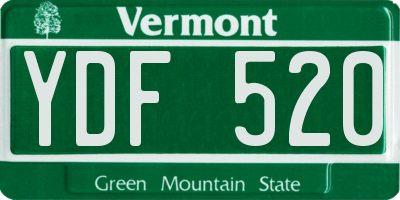 VT license plate YDF520