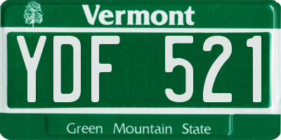 VT license plate YDF521