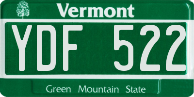 VT license plate YDF522