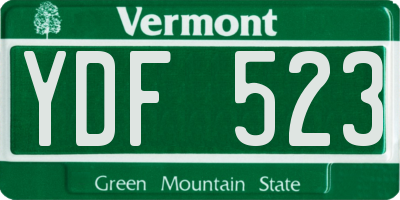 VT license plate YDF523