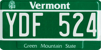 VT license plate YDF524