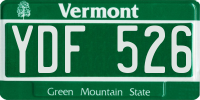 VT license plate YDF526