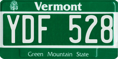 VT license plate YDF528