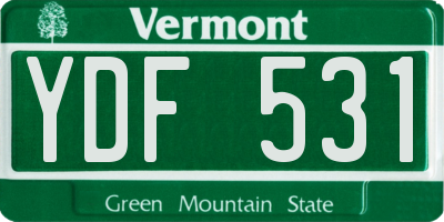 VT license plate YDF531