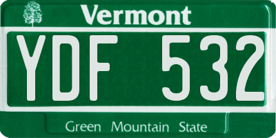 VT license plate YDF532