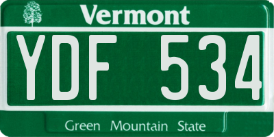 VT license plate YDF534
