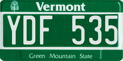 VT license plate YDF535