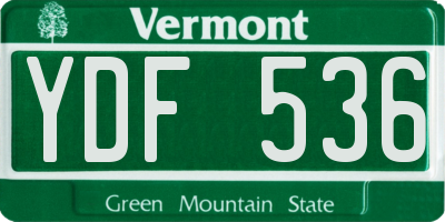 VT license plate YDF536