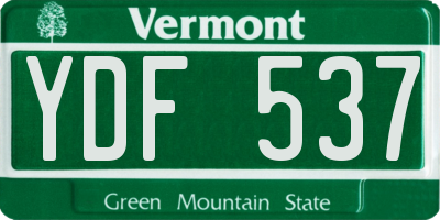 VT license plate YDF537