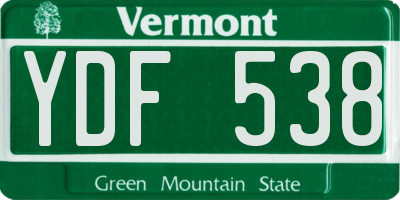 VT license plate YDF538