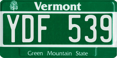 VT license plate YDF539