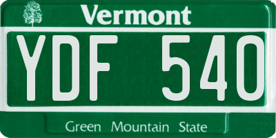 VT license plate YDF540