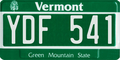 VT license plate YDF541