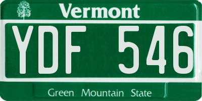 VT license plate YDF546