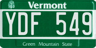 VT license plate YDF549