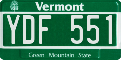 VT license plate YDF551