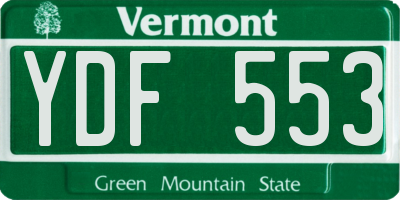 VT license plate YDF553