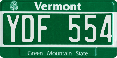 VT license plate YDF554