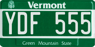 VT license plate YDF555