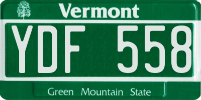 VT license plate YDF558