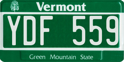 VT license plate YDF559