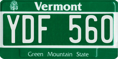 VT license plate YDF560