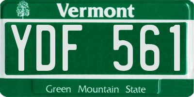 VT license plate YDF561