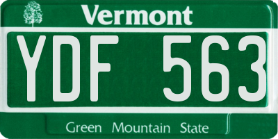 VT license plate YDF563