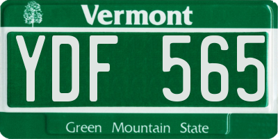 VT license plate YDF565
