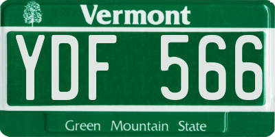 VT license plate YDF566