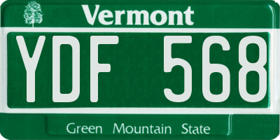 VT license plate YDF568