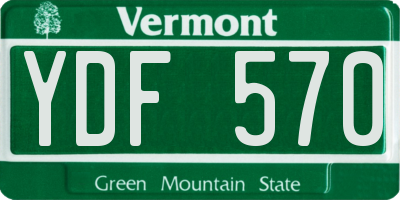 VT license plate YDF570