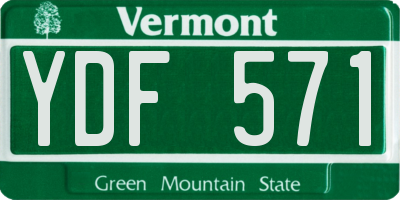 VT license plate YDF571