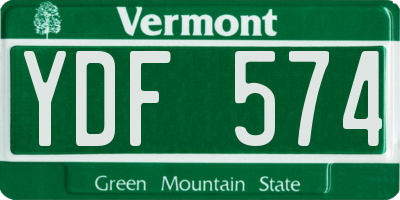 VT license plate YDF574