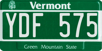 VT license plate YDF575