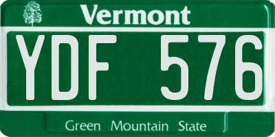 VT license plate YDF576
