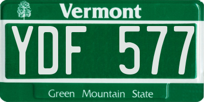 VT license plate YDF577