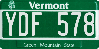 VT license plate YDF578