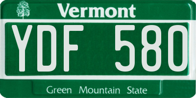 VT license plate YDF580