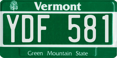 VT license plate YDF581
