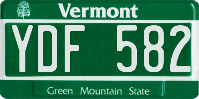 VT license plate YDF582