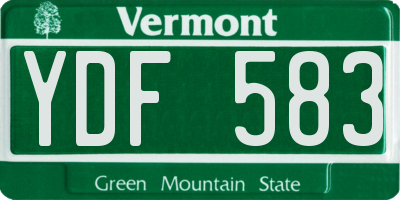 VT license plate YDF583