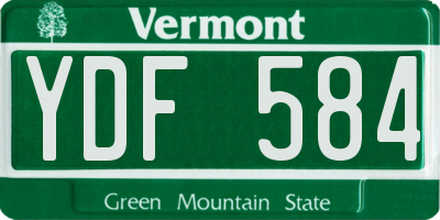 VT license plate YDF584
